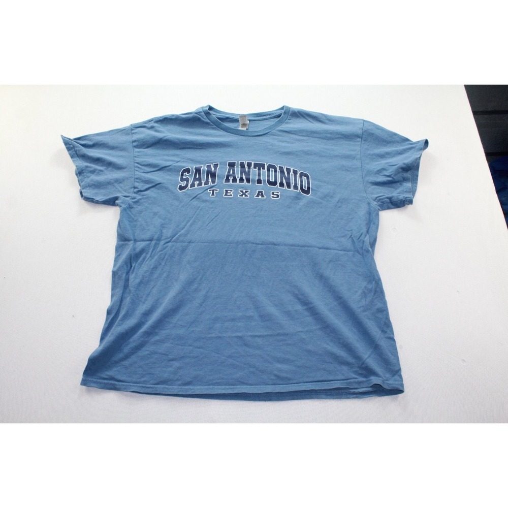 Gildan San Antonio Texas T-Shirt Mens XL Blue Crew Neck Short Sleeve